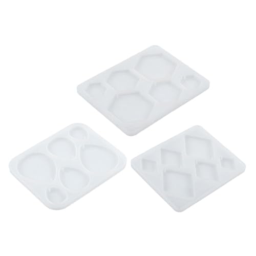 Veemoon 3 Stück Silikon Schmuckformen Geometrische Anhänger Gießformen für DIY Halsketten Ohrringe Schlüsselanhänger mit Langlebigem Wiederverwendbarem Hochwertigem Epoxidharz Geeignet für von Veemoon