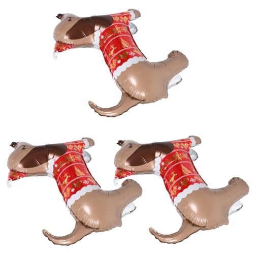Veemoon 3 Stück Teiliges Cartoon Hund Folienballons Sausage Dog Aluminiumballons für Weihnachtsdekoration Kindergeburtstag Haustier Festtagsfeiern Wiederverwendbar und Einfach Aufzublasen von Veemoon