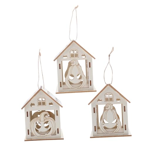 Veemoon 3 Stück Teiliges Halloween Holzhaus Deko-Set DIY Kürbishaus aus Robustem Holz Handliche Bastelornamente für Halloween Hängedekoration für Wohnzimmer und Herbstfest Veemoon 3 Stück Teiliges Halloween Holzhaus Deko-Set DIY Kürbishaus aus Robustem Holz Handliche Bastelornamente für Halloween Hängedekoration für Wohnzimmer und Herbstfest von Veemoon