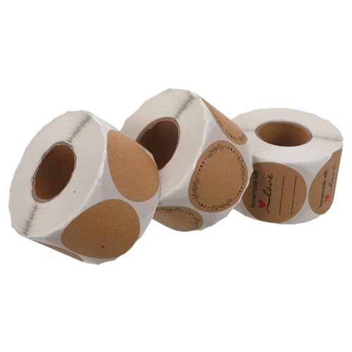 Veemoon 3 Stück Teiliges Kraftpapier Aufkleber Rund Handbeschreibbare Verpackungsetiketten mit Starker Haftung Ablösbare Klebelabels zum Organisieren und Versiegeln von Veemoon 3 Stück Teiliges Kraftpapier Aufkleber Rund Handbeschreibbare Verpackungsetiketten mit Starker Haftung Ablösbare Klebelabels zum Organisieren und Versiegeln von von Veemoon