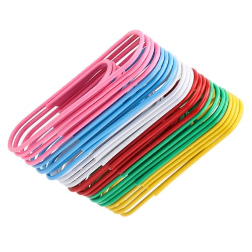 Veemoon 30 Stück Bunte Büroklammern Große Metallbeschichtete Clips mit Kunststoffbeschichtung für Dokumentenorganisation Wiederverwendbar Stabil für Büro und Studium von Veemoon