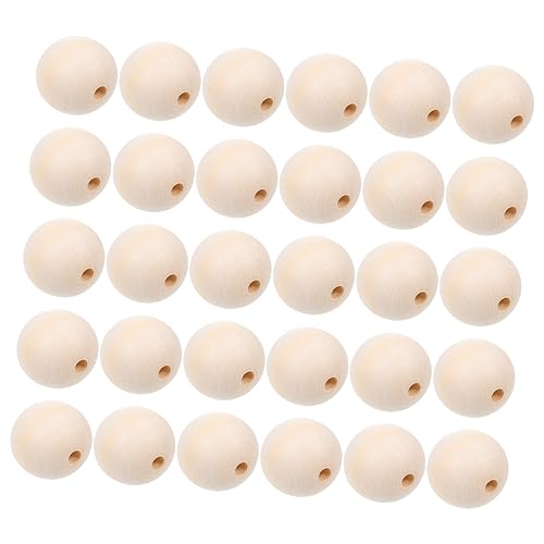 Veemoon 30 Stück Runde Holzperlen Unbehandelte Bastelperlen für DIY Schmuck Armbänder und Dekorationen Hochwertigem Holzmaterial Veemoon 30 Stück Runde Holzperlen Unbehandelte Bastelperlen für DIY Schmuck Armbänder und Dekorationen Hochwertigem Holzmaterial von Veemoon