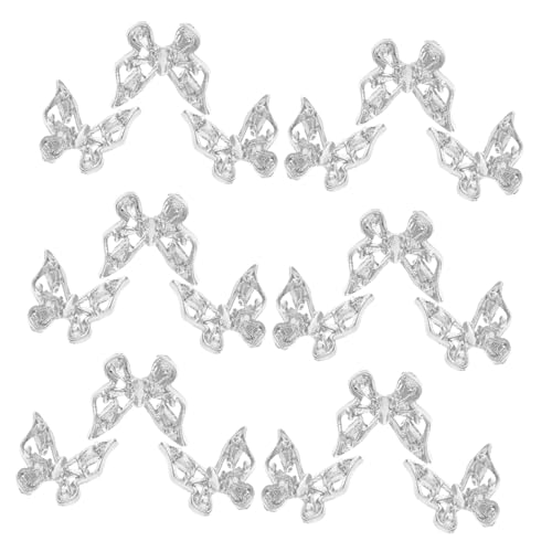 Veemoon 30 Stück Schmetterling Nagel Charms Silber Hohlraum Nageldekoration DIY Nageldesign Zubehör Langlebig Modisch Elegant für Frauen und Mädchen Veemoon 30 Stück Schmetterling Nagel Charms Silber Hohlraum Nageldekoration DIY Nageldesign Zubehör Langlebig Modisch Elegant für Frauen und Mädchen von Veemoon