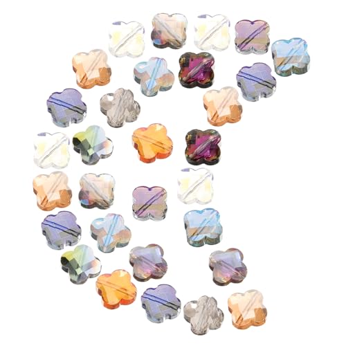 Veemoon 30 Stück Teiliges Bunte Glasperlen Vierblättriger Kleeblatt Spacer Beads für DIY Armbänder Schmuckherstellung Bastelperlen für Mädchen und Bastler Veemoon 30 Stück Teiliges Bunte Glasperlen Vierblättriger Kleeblatt Spacer Beads für DIY Armbänder Schmuckherstellung Bastelperlen für Mädchen und Bastler von Veemoon
