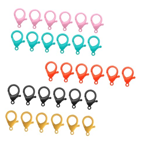 Veemoon 30 Stück Teiliges Kunststoff Lobster Verschlüsse Bunte Karabinerhaken Leicht für DIY Schmuckherstellung Armband Halskette Verschluss Clips Zubehör Zufällige Farbe Zufällige Farbe von Veemoon
