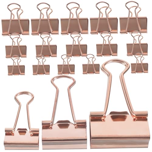 Veemoon 30 Stück Teiliges Metall Binderclips in Roségold Vielseitige Kleine und Große Büroklammern für Dokumente Akten Rechnungen und Papierorganisation im Büro und Zuhause Veemoon 30 Stück Teiliges Metall Binderclips in Roségold Vielseitige Kleine und Große Büroklammern für Dokumente Akten Rechnungen und Papierorganisation im Büro und Zuhause von Veemoon