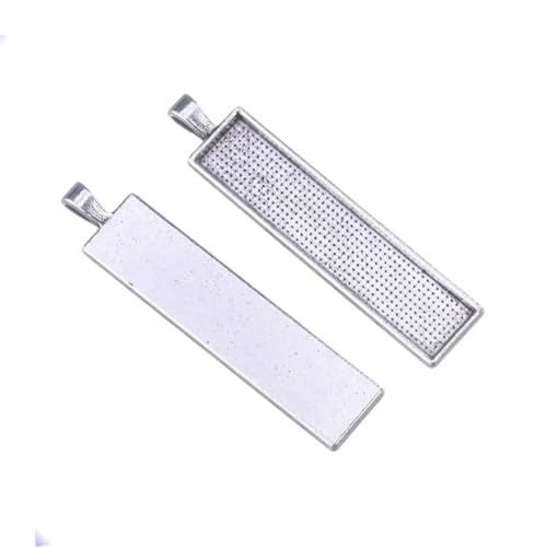 Veemoon 30 Stück Teiliges Vintage Legierungs Pendant Tray mit Glas Cabochons für DIY Schmuckherstellung Rechteckige Fassung in Silber Antiksilber und Antikmessing Langlebige von Veemoon
