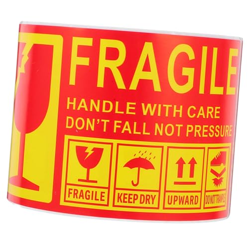 Veemoon 300 Stück Fragile Logo-Aufkleber Klebeband zerbrechliche Klebeetiketten Versandetikettenpapier zerbrechliche Aufkleber für Verpackungen Warnaufkleber Kupferplatte Veemoon 300 Stück Fragile Logo-Aufkleber Klebeband zerbrechliche Klebeetiketten Versandetikettenpapier zerbrechliche Aufkleber für Verpackungen Warnaufkleber Kupferplatte von Veemoon