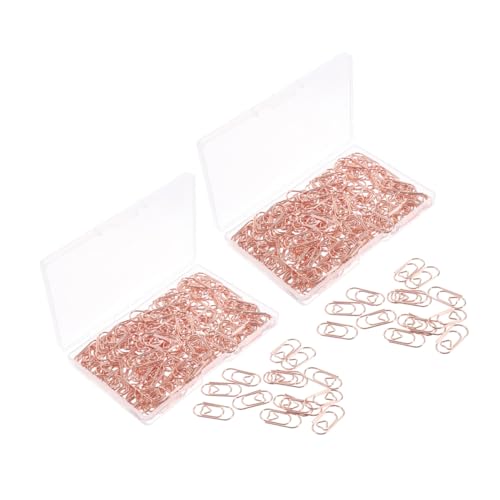 Veemoon 300 Stück Herzförmige Büroklammern Mini Paper Clips aus Metall für Notizen Dateien Bastelarbeiten Roségoldene Büroklammern zur Kreativen Organisation von Dokumenten und Karten von Veemoon