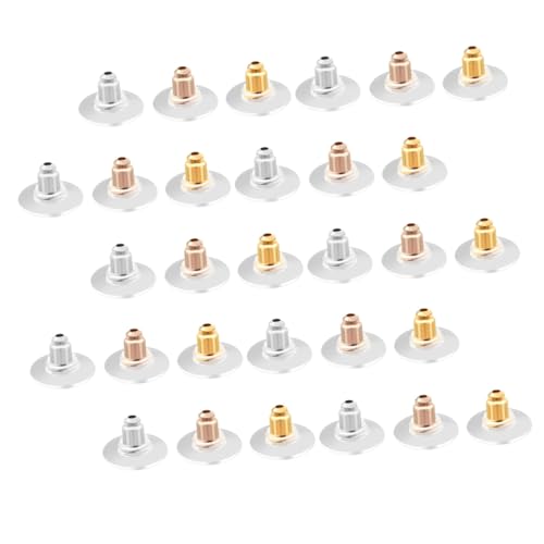 Veemoon 300 Stück Ohrringstopper in Silber Gold und Roségold Langlebige Ohrstecker Verschlüsse für Sicheren Halt für DIY Schmuckherstellung und Ohrhänger Zubehör von Veemoon