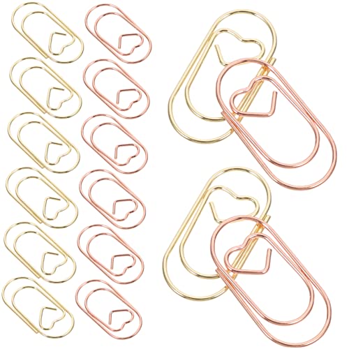 Veemoon 30Stücke Herzform Papierclips Dekorative Dateiclips Roségold Und Süße Büroklammern Für Planner Und Scrapbooking Bürobedarf Für Zuhause Und Büro von Veemoon