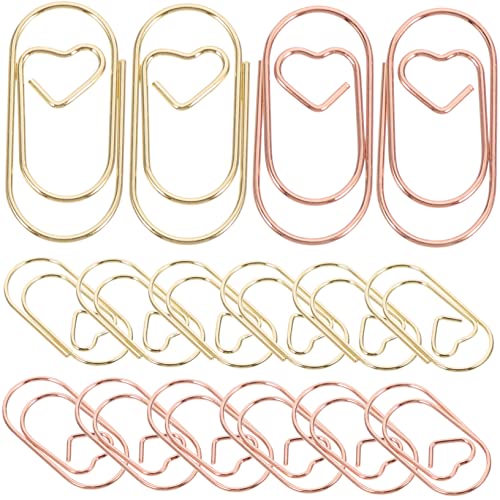 Veemoon 30Stücke Herzform Papierclips Roségold und Gold Büroklammern für Dekoration und Organisation von Notizen Kalender Fotos und für Büro Schule Veemoon 30Stücke Herzform Papierclips Roségold und Gold Büroklammern für Dekoration und Organisation von Notizen Kalender Fotos und für Büro Schule von Veemoon