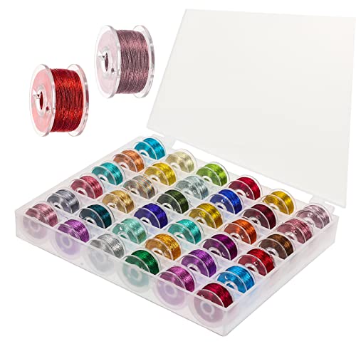 Veemoon 36 Rollen Gold- und Silberfaden Nähenvorräte glitzernde Fadenstickerei kreuzen Stich für Stickgarne zum Selbermachen metallische bunte Fäden farbige DIY-Fäden Polyester Veemoon 36 Rollen Gold- und Silberfaden Nähenvorräte glitzernde Fadenstickerei kreuzen Stich für Stickgarne zum Selbermachen metallische bunte Fäden farbige DIY-Fäden Polyester von Veemoon