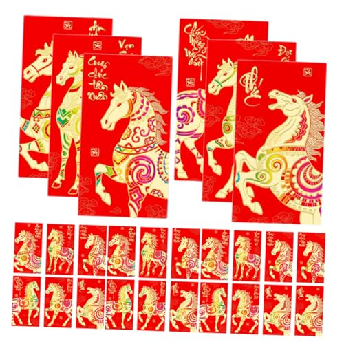 Veemoon 36 Stück Rote Umschläge Pferdejahr Chinesische Neujahrsumschläge Geldgeschenk Umschläge Lai See Für Hochzeit Frühlingsfest Geburtstagsfeier Traditionelles Design aus Papier Veemoon 36 Stück Rote Umschläge Pferdejahr Chinesische Neujahrsumschläge Geldgeschenk Umschläge Lai See Für Hochzeit Frühlingsfest Geburtstagsfeier Traditionelles Design aus Papier von Veemoon