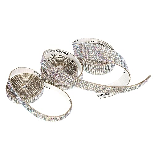 Veemoon 3Rollen DIY Strassband Selbstklebend Glitzer Ribbons für Kleidung Hochzeiten und Bastelprojekte Reihen Ab Farbe Vielseitig Einsetzbar von Veemoon
