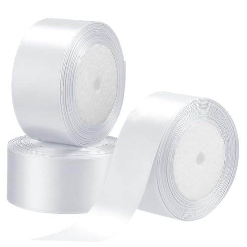 Veemoon 3Rollen Geschenkverpackungsband Breites Stoffband Dekoratives Band Für Hochzeit Und Bastelprojekte Hochwertiges Geschenkband von Veemoon