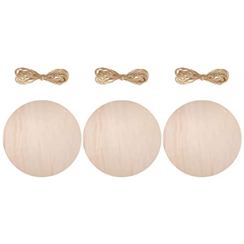 Veemoon 3Sätze Holzscheiben Unbehandelte Runde Holzstücke für DIY Handwerk Hochwertiges Holz zum Aufhängen von Ornamenten und Dekorationen für Weihnachten und Kreative von Veemoon