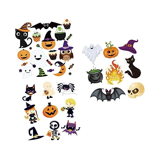 Veemoon 3Stücke Halloween Bügelbilder Set Aufbügelbare Patches Für DIY Kleidung Gruselige Motive Für Halloween Dekoration Und Applikationspflaster Zum Personalisieren von Veemoon