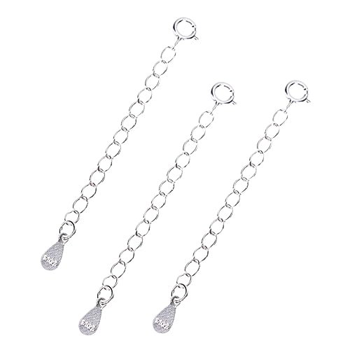 Veemoon 3Stücke Silber Kettenverlängerer für Armband und Halskette Verstellbare DIY Schmuckkette mit Herzanhänger und Federverschluss Veemoon 3Stücke Silber Kettenverlängerer für Armband und Halskette Verstellbare DIY Schmuckkette mit Herzanhänger und Federverschluss von Veemoon