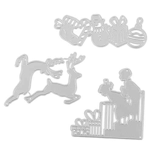 Veemoon 3Stücke Stanzformen für DIY Scrapbooking Weihnachtsmotto Stanzformen Einfache Anwendung für Kartenherstellung und Bastelprojekte Perfektes von Veemoon