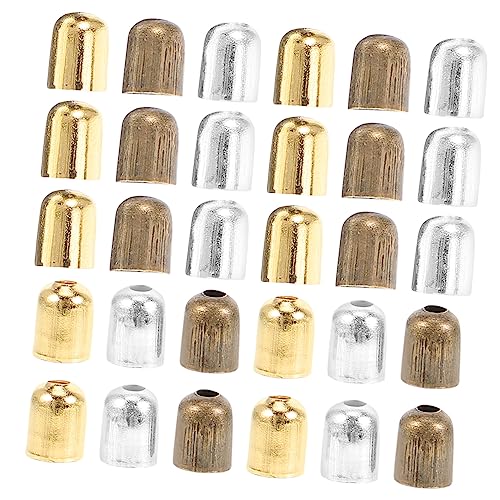 Veemoon 3er-packungen Diy Ohrring Quaste Schmuck-endkappen Für Schnüre Goldene Creolen Crimprohre Schmuckzubehör Herstellung Von Kettenschmuck Kordelkappen Schmuck Ringe Quastenkappen von Veemoon