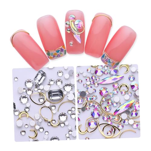Veemoon 4 Boxen Gold Nail Studs Boxen mit Schmuckdesigns für Kreative Nail Art Metal Rivets Verschiedenen Formen für DIY Maniküre und Glamouröse Nägel Veemoon 4 Boxen Gold Nail Studs Boxen mit Schmuckdesigns für Kreative Nail Art Metal Rivets Verschiedenen Formen für DIY Maniküre und Glamouröse Nägel von Veemoon