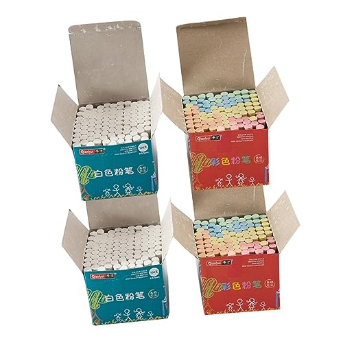 Veemoon 4 Boxen bunte Kreiden schulmaterial kreidestifte pastellkreiden pastel kugelschreiber Gipskreide tragbare Kreide staubfreie Kreide von Veemoon