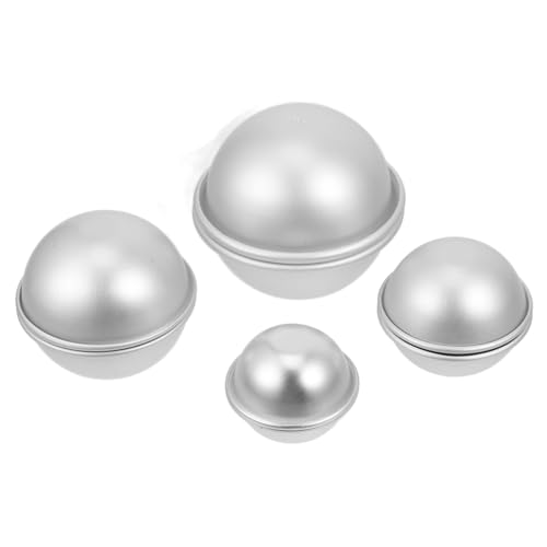 Veemoon 4 Paare Halbkreis Badebomben Form aus Aluminiumlegierung Stabile und Langlebige Halbkreisform für DIY Badekugeln Einfach zu Entformen Glatte Oberfläche für Handwerk und von Veemoon