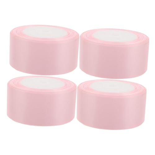 Veemoon 4 Rollen Blumen Geschenkband Haarklammerband Weihnachtsband Haarband Valentinsband Diy-band Für Kopfbedeckungen Dekoratives Band Für Blumensträuße Rosenband Polyester Rosa von Veemoon