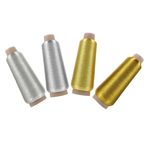 Veemoon 4 Rollen Bunte Stickgarne Metallische Nähfäden für DIY Stickerei Hochwertige Praktische Nähzubehör für Maschinen und Handarbeit für Kreative Projekte Veemoon 4 Rollen Bunte Stickgarne Metallische Nähfäden für DIY Stickerei Hochwertige Praktische Nähzubehör für Maschinen und Handarbeit für Kreative Projekte von Veemoon