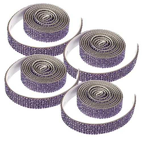 Veemoon 4 Rollen DIY Decorative Diamond Aufkleber Zurück Strassbänder Braut- Diamantaufkleber für Gürtel nähen Strass-Aufnäher zum Aufbügeln Strassflecken für Kleidung Strasssteine Violett Veemoon 4 Rollen DIY Decorative Diamond Aufkleber Zurück Strassbänder Braut- Diamantaufkleber für Gürtel nähen Strass-Aufnäher zum Aufbügeln Strassflecken für Kleidung Strasssteine Violett von Veemoon