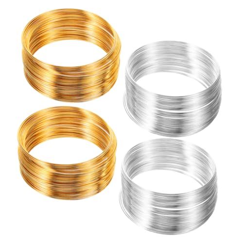 Veemoon 4 Rollen Flexibles Draht für Diy Armbänder Ringe und Ohrringe Professionelle Schmuckdraht für Schmuckherstellung Gold Silber Schlaufen Veemoon 4 Rollen Flexibles Draht für Diy Armbänder Ringe und Ohrringe Professionelle Schmuckdraht für Schmuckherstellung Gold Silber Schlaufen von Veemoon