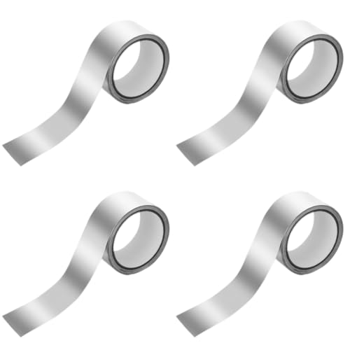 Veemoon 4 Rollen Folienband wickeln Hochtemperaturband leitfähig Gewebereparaturband Fenster Klebeband aus Aluminiumfolie Isoliertes hitzebeständiges Band Metallband Abdichtband Silber von Veemoon