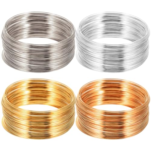 Veemoon 4 Rollen Memory draht Schmuckdraht aus Edelstahl Gold Weißgold Silberfarben zum Basteln von Armbändern Halsketten und DIY Schmuckhandwerk Langlebig und Rostfrei für Kreative Veemoon 4 Rollen Memory draht Schmuckdraht aus Edelstahl Gold Weißgold Silberfarben zum Basteln von Armbändern Halsketten und DIY Schmuckhandwerk Langlebig und Rostfrei für Kreative von Veemoon