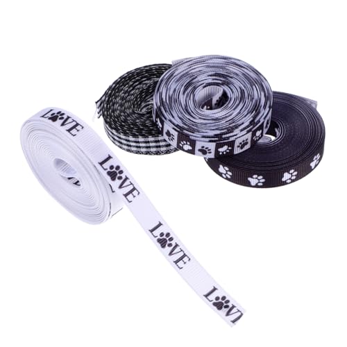 Veemoon 4 Rollen Pfotendruck Geschenkband Dekorationsband für Diy Hunde Partybedarf Kreative Bastelprojekte und Verpackungen Veemoon 4 Rollen Pfotendruck Geschenkband Dekorationsband für Diy Hunde Partybedarf Kreative Bastelprojekte und Verpackungen von Veemoon