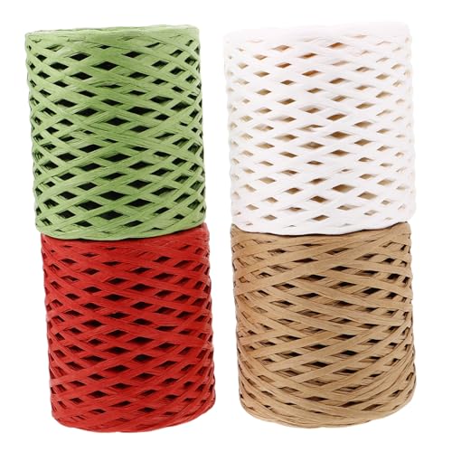 Veemoon 4 Rollen Raffia Papiergarn Geschenkband Bastband für Geschenkverpackung DIY Bastelband Papierkordel Dekoratives Bastseil für Blumensträuße Hüte und Geschenkverpackung Veemoon 4 Rollen Raffia Papiergarn Geschenkband Bastband für Geschenkverpackung DIY Bastelband Papierkordel Dekoratives Bastseil für Blumensträuße Hüte und Geschenkverpackung von Veemoon