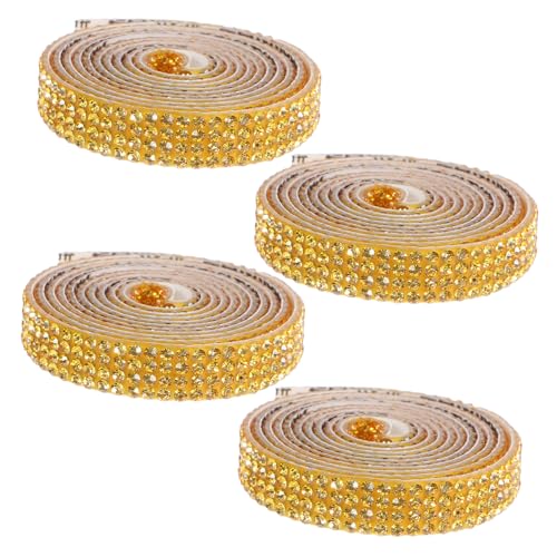 Veemoon 4 Rollen Selbstklebende Strassbänder Reihen Breit pro Rolle Glitzernde DIY Rhinestone Streifen für Geschenkverpackung Kleidung Schmuck Handwerk Veemoon 4 Rollen Selbstklebende Strassbänder Reihen Breit pro Rolle Glitzernde DIY Rhinestone Streifen für Geschenkverpackung Kleidung Schmuck Handwerk von Veemoon