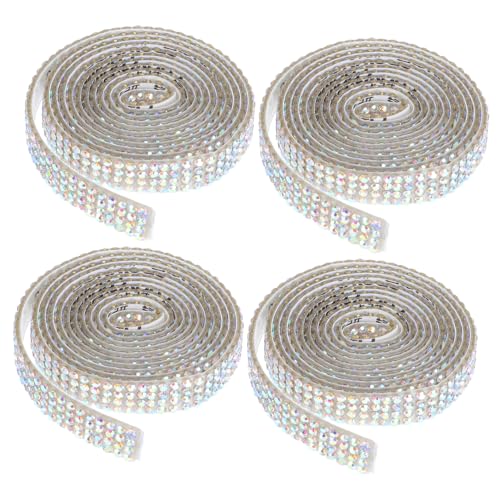 Veemoon 4 Rollen Selbstklebendes Strassband Breit Glitzerndes Rhinestone Band mit Langlebigem Farbglanz für Geschenkverpackung Kleidung Schmuck DIY Dekoration Veemoon 4 Rollen Selbstklebendes Strassband Breit Glitzerndes Rhinestone Band mit Langlebigem Farbglanz für Geschenkverpackung Kleidung Schmuck DIY Dekoration von Veemoon