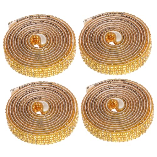 Veemoon 4 Rollen Selbstklebendes Strassband Funkelndes Rhinestone Ribbon für DIY Geschenkverpackung Modeverzierung Schmuckherstellung und Bastelarbeiten von Veemoon