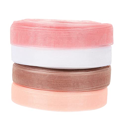 Veemoon 4 Rollen Transparentes Breites Organza Geschenkband Bastelband für DIY Dekoration Handliches Geschenkband für Weihnachts und Partydekoration Farblich Sortiert Weiß Champagner Rosa Veemoon 4 Rollen Transparentes Breites Organza Geschenkband Bastelband für DIY Dekoration Handliches Geschenkband für Weihnachts und Partydekoration Farblich Sortiert Weiß Champagner Rosa von Veemoon