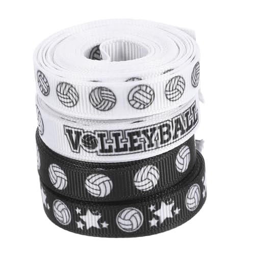 Veemoon 4 Rollen Volleyball Satinband Sport Geschenkband mit Langlebigem Weichem Polyester für DIY bastelprojekte Volleyballteam deko Party Turniermotivationsband Je Veemoon 4 Rollen Volleyball Satinband Sport Geschenkband mit Langlebigem Weichem Polyester für DIY bastelprojekte Volleyballteam deko Party Turniermotivationsband Je von Veemoon
