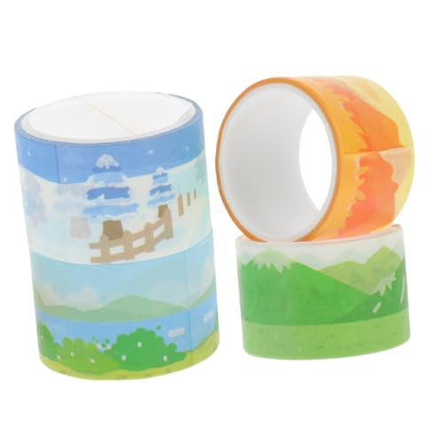 Veemoon 4 Rollen Washi Tape Japanisches Masking Tape mit Landschaftsmotiven Dekoratives DIY Klebeband für Scrapbooking Tagebücher Geschenkverpackungen und Bastelprojekte von Veemoon