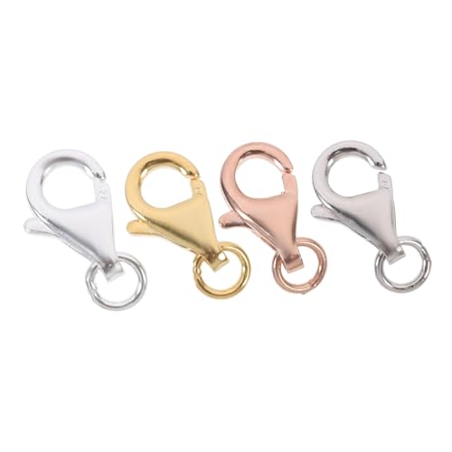 Veemoon 4 Sätze Karabinerverschlüsse in Silber Weißgold Gold Roségold Langlebige Schmuckverschlüsse für DIY Halsketten Armbänder Handgemachte Schmuckmaterialien mit Binderingen Veemoon 4 Sätze Karabinerverschlüsse in Silber Weißgold Gold Roségold Langlebige Schmuckverschlüsse für DIY Halsketten Armbänder Handgemachte Schmuckmaterialien mit Binderingen von Veemoon