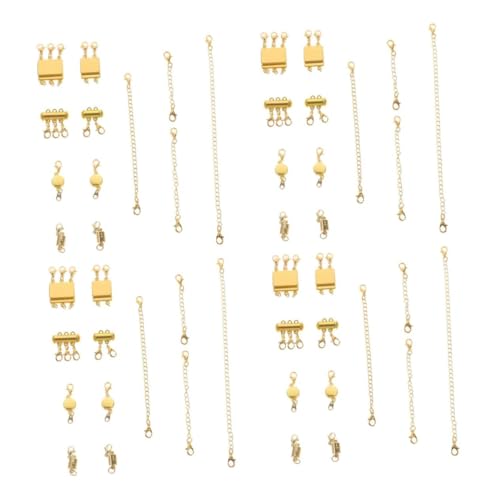 Veemoon 4 Sätze Schichten Halskette Verschluss Set Vielseitige Kettenverlängerungen mit Karabinerverschlüssen für Diy Schmuck für Mehrsträngige Goldfarben Leicht zu Handhaben Veemoon 4 Sätze Schichten Halskette Verschluss Set Vielseitige Kettenverlängerungen mit Karabinerverschlüssen für Diy Schmuck für Mehrsträngige Goldfarben Leicht zu Handhaben von Veemoon