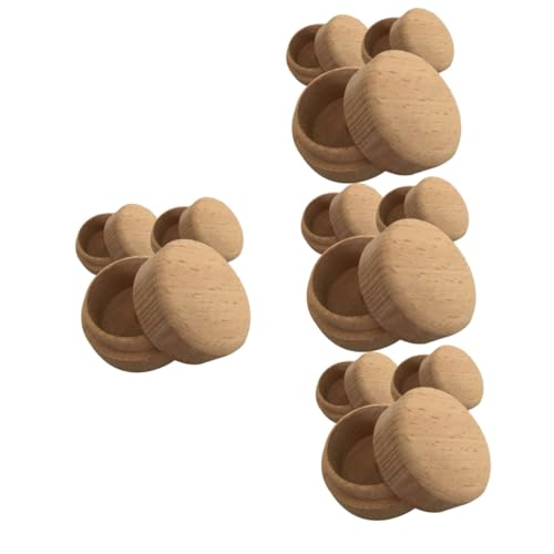 Veemoon 4 Sätze Schmuckschatulle Aus Holz Schmuck Organizer Behälter Mit Deckel Container Runden Ring Holder Für Schmuck Ohrringe Aufbewahrung Natürliches Holz 3 Stück * 4 von Veemoon