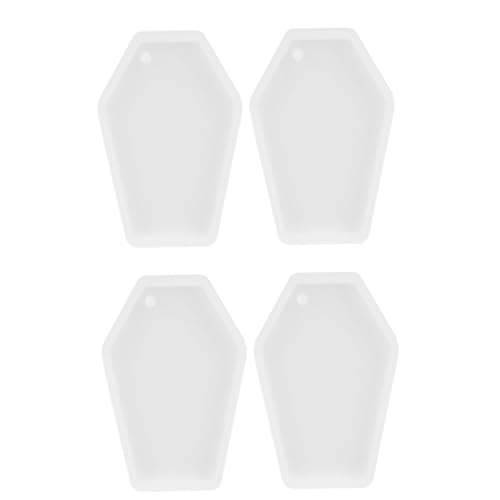 Veemoon 4 Stck. Silikonform Coffin Charms DIY Epoxidharz Schlüsselanhänger Gießformen für Basteln Schmuck Anhänger Dekoration von Veemoon