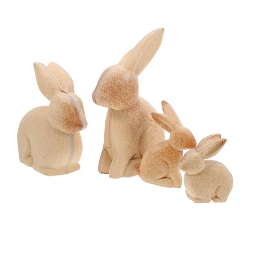 Veemoon 4 Stück Bemalten hölzerne Ornamente Tischdekoration zu Ostern handwerk aus kaninchenholz Häschen-Statue Kaninchen-Cupcake-Topper bunny geformte Figuren Khaki Veemoon 4 Stück Bemalten hölzerne Ornamente Tischdekoration zu Ostern handwerk aus kaninchenholz Häschen-Statue Kaninchen-Cupcake-Topper bunny geformte Figuren Khaki von Veemoon