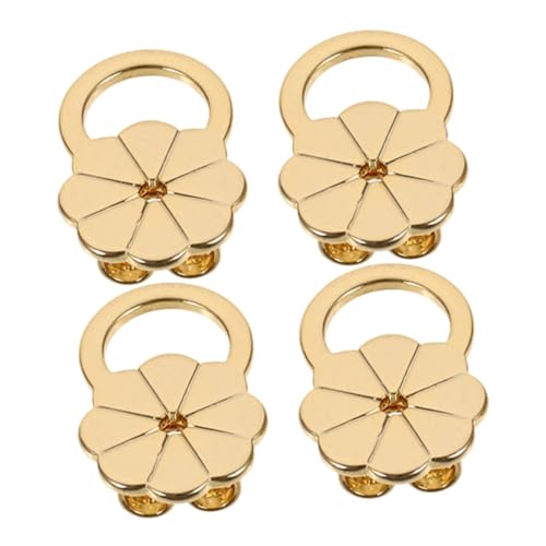 Veemoon 4 Stück Goldene Ohrstecker Verschlüsse Dicke Plattierte Ohrmutter mit Blumenmotiv Hypoallergen Sicherer Halt für Ohrläppchen Ersatz für Ohrstecker Modisches Schmuckzubehör von Veemoon