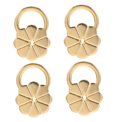 Veemoon 4 Stück Goldene Ohrstecker Verschluss Dicke Blumenförmige Ohrstopper Sichere Unterstützung für Schwere Ohrstecker Hypoallergen Goldplattiert Ersatz Zubehör für Damen und Herren von Veemoon