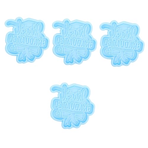 Veemoon 4 Stück Graduation Schlüsselanhänger Silikonform für DIY Anhänger Holographische Abschlussmütze Gießform Flexibles und Wiederverwendbares Silikonmaterial für Personalisierte und von Veemoon